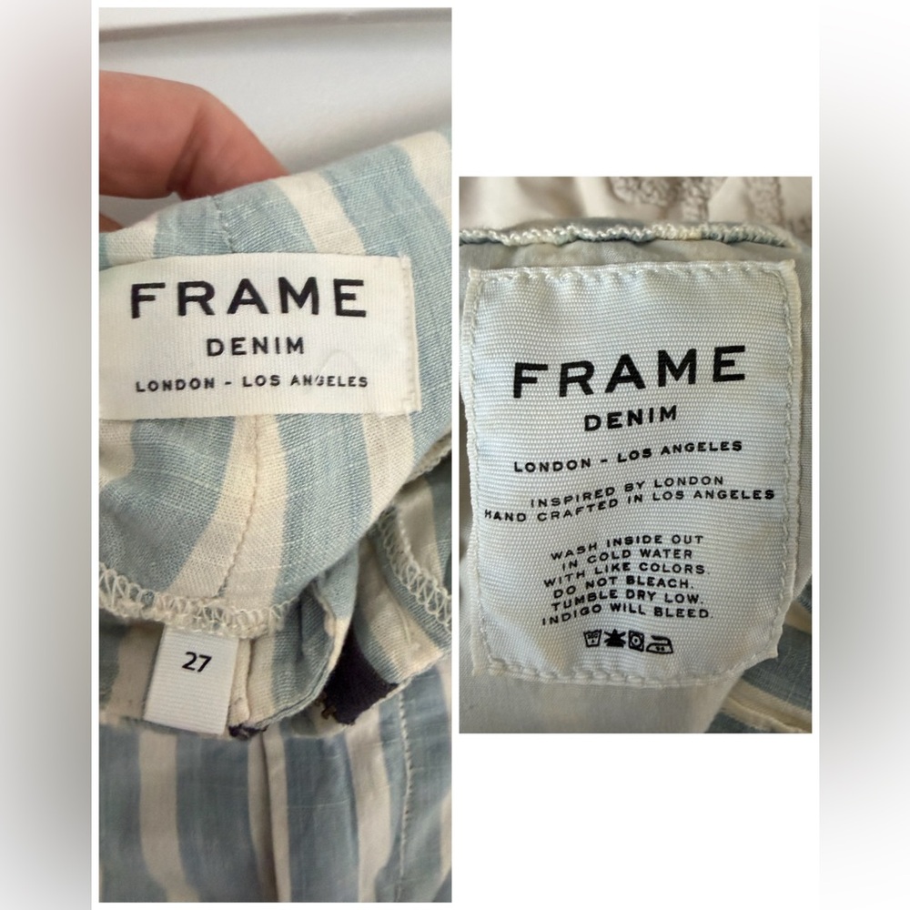FRAME DENIM STRIPED PAPERBAG TIE PANTS - Picture 6 of 7